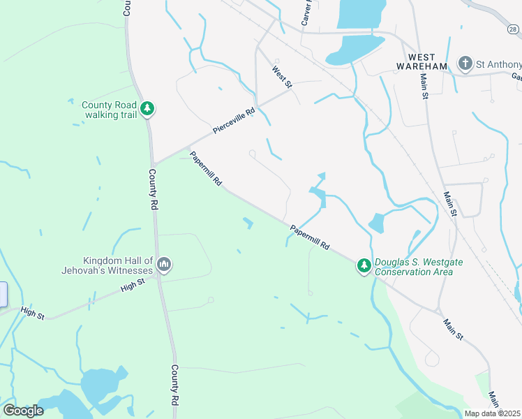 map of restaurants, bars, coffee shops, grocery stores, and more near 63 Papermill Road in Wareham