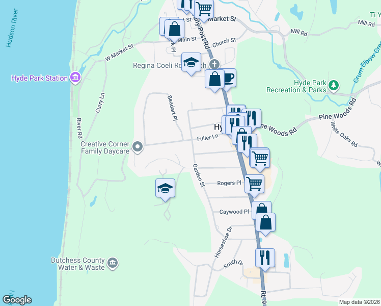 map of restaurants, bars, coffee shops, grocery stores, and more near 31 Garden Street in Hyde Park
