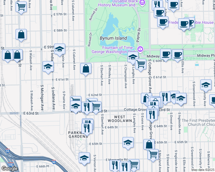 map of restaurants, bars, coffee shops, grocery stores, and more near in Chicago