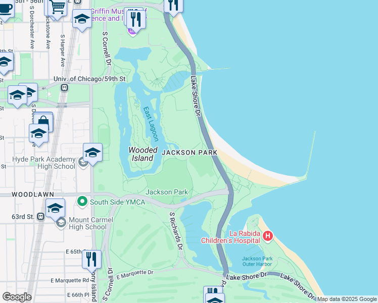 map of restaurants, bars, coffee shops, grocery stores, and more near in Chicago