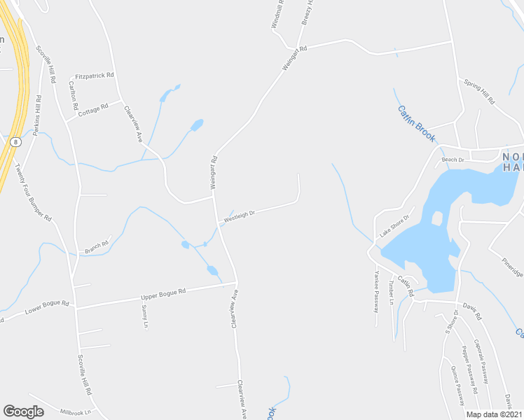 map of restaurants, bars, coffee shops, grocery stores, and more near 21 Westleigh Drive in Harwinton