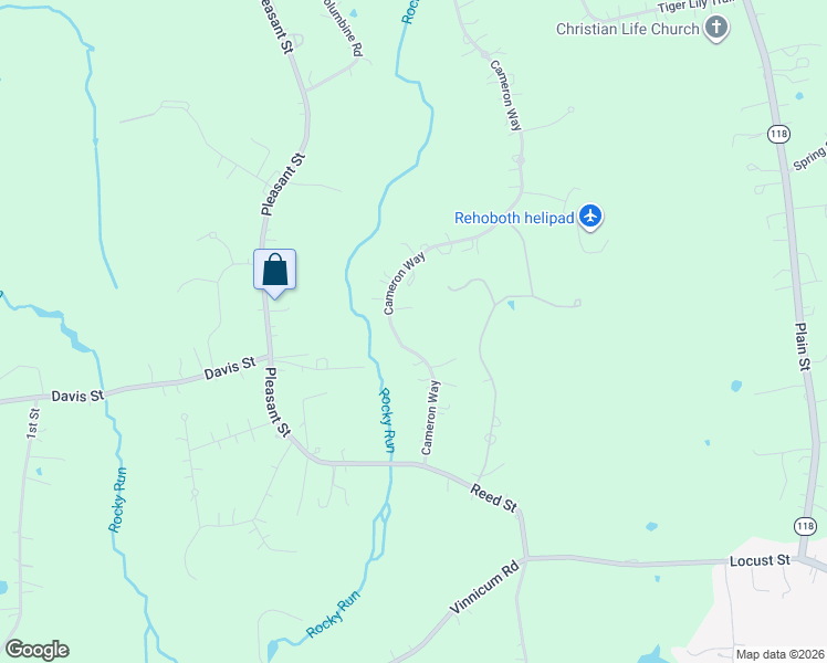map of restaurants, bars, coffee shops, grocery stores, and more near 127 Cameron Way in Rehoboth