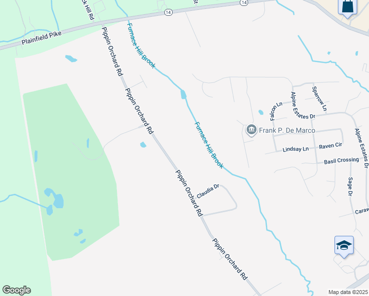 map of restaurants, bars, coffee shops, grocery stores, and more near 350 Pippin Orchard Road in Cranston