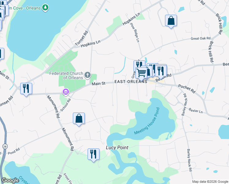 map of restaurants, bars, coffee shops, grocery stores, and more near in Orleans