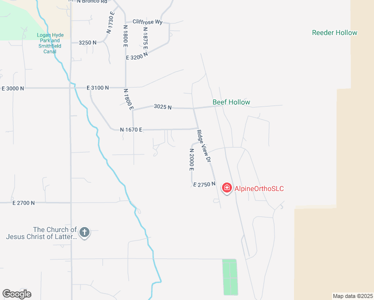 map of restaurants, bars, coffee shops, grocery stores, and more near 2887 View Crest Circle in North Logan