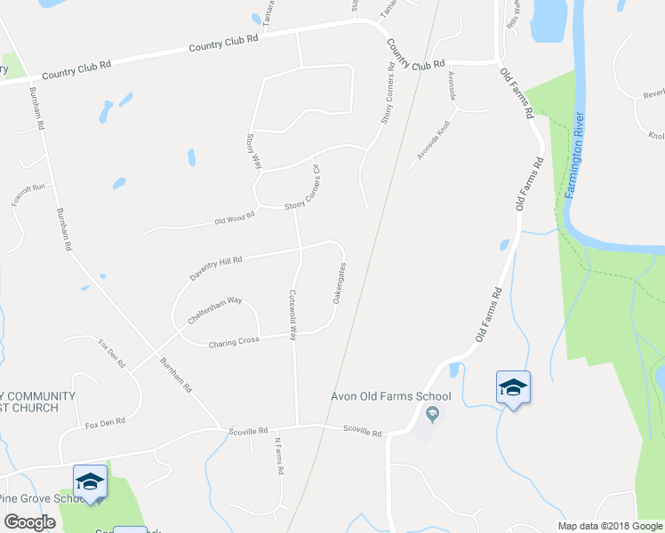 map of restaurants, bars, coffee shops, grocery stores, and more near 51 Oakengates in Avon