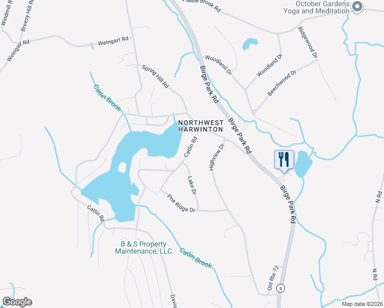 map of restaurants, bars, coffee shops, grocery stores, and more near 19 Catlin Road in Harwinton
