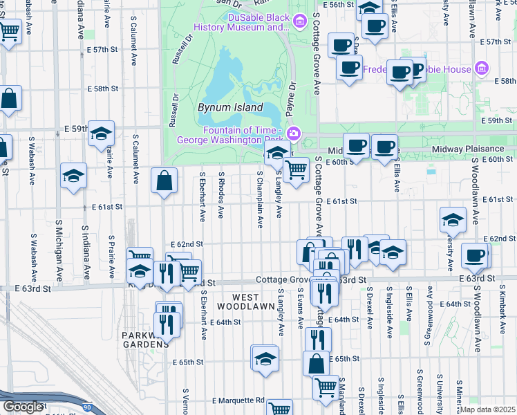 map of restaurants, bars, coffee shops, grocery stores, and more near in Chicago
