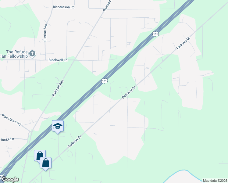 map of restaurants, bars, coffee shops, grocery stores, and more near 705 Granite Road in Crescent City