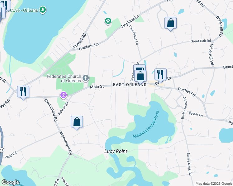 map of restaurants, bars, coffee shops, grocery stores, and more near in Orleans