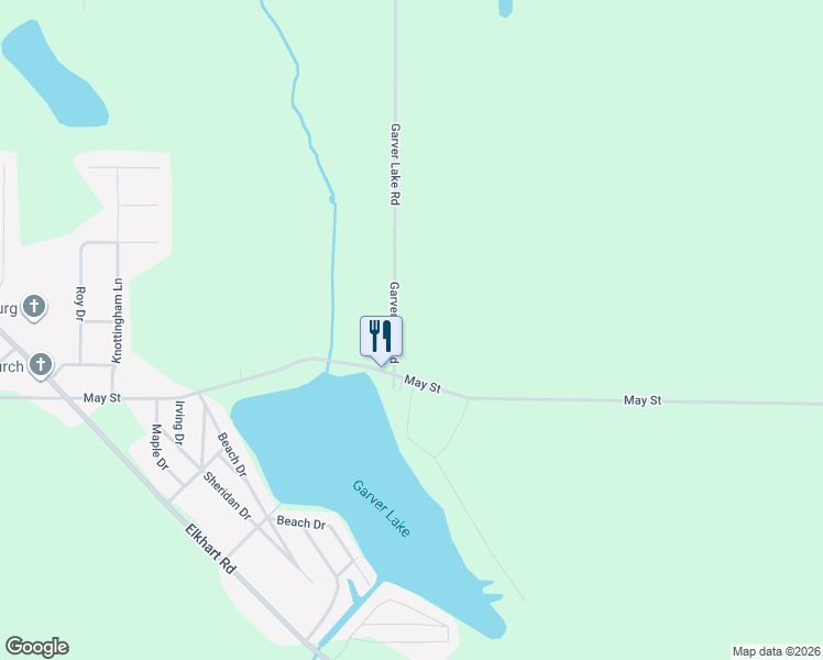 map of restaurants, bars, coffee shops, grocery stores, and more near 69871 Garver Road in Edwardsburg