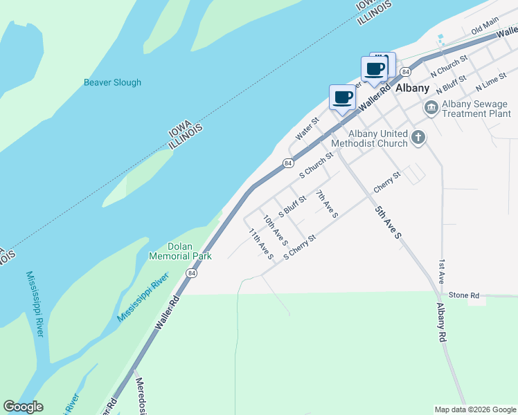 map of restaurants, bars, coffee shops, grocery stores, and more near 999 S Church St in Albany
