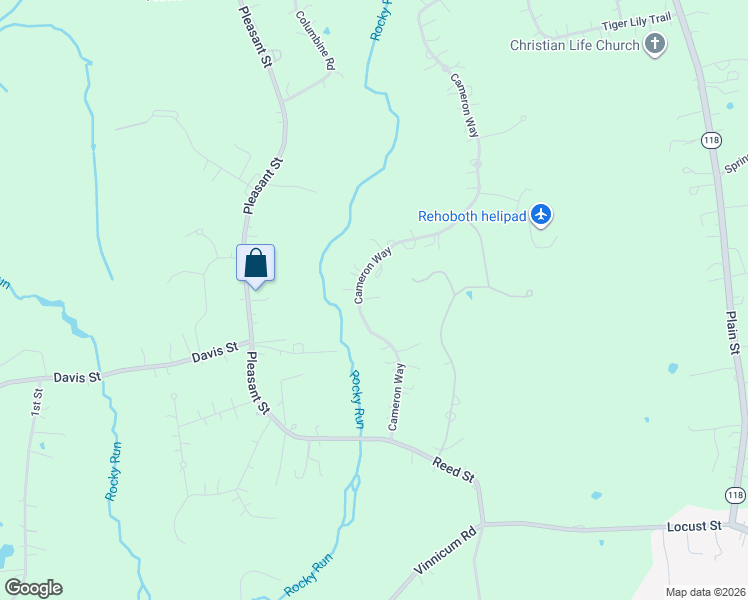 map of restaurants, bars, coffee shops, grocery stores, and more near 127 Cameron Way in Rehoboth