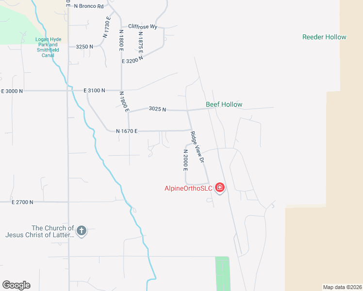 map of restaurants, bars, coffee shops, grocery stores, and more near 2907 View Crest Circle in North Logan