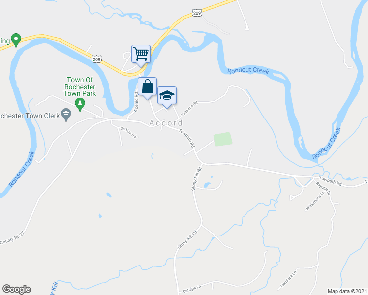 map of restaurants, bars, coffee shops, grocery stores, and more near 32 Towpath Road in Accord