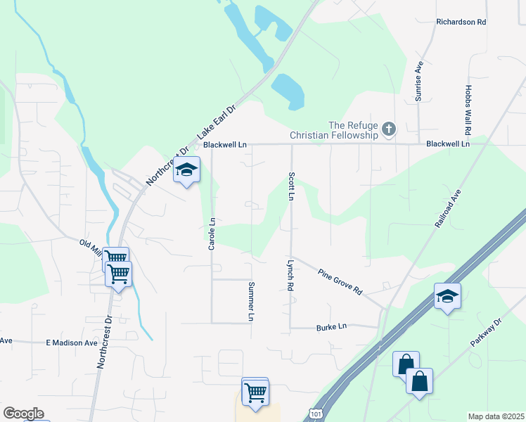 map of restaurants, bars, coffee shops, grocery stores, and more near 2150 Holben Road in Crescent City