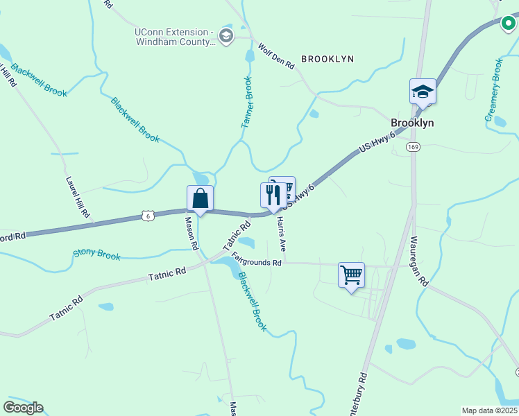map of restaurants, bars, coffee shops, grocery stores, and more near 118 Hartford Road in Brooklyn