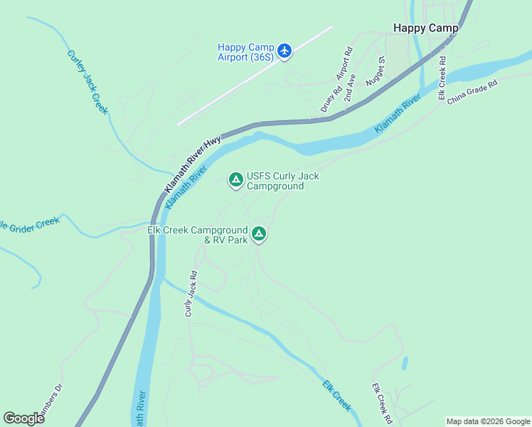 map of restaurants, bars, coffee shops, grocery stores, and more near 727-3051 Elk Creek Road in Happy Camp