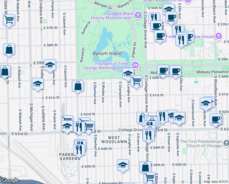 map of restaurants, bars, coffee shops, grocery stores, and more near in Chicago