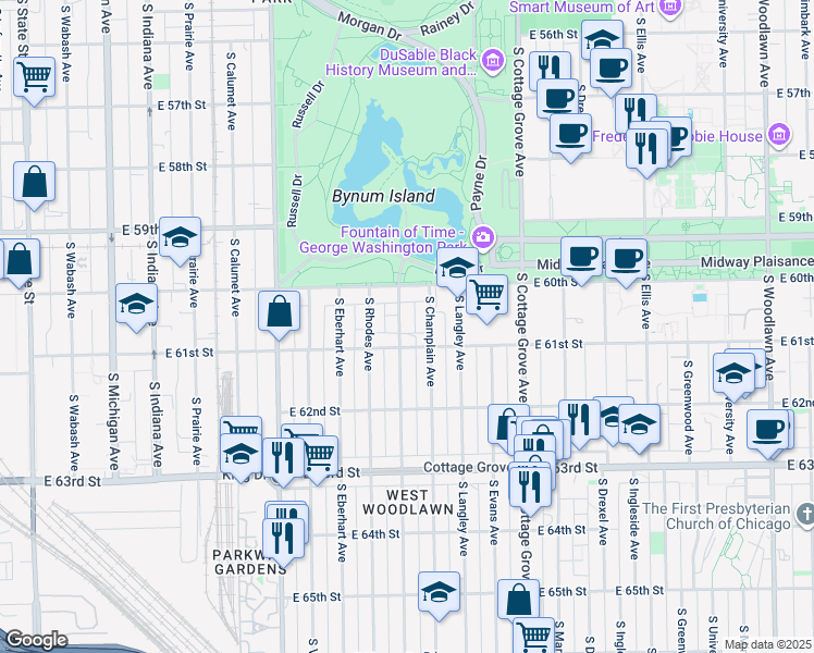 map of restaurants, bars, coffee shops, grocery stores, and more near in Chicago