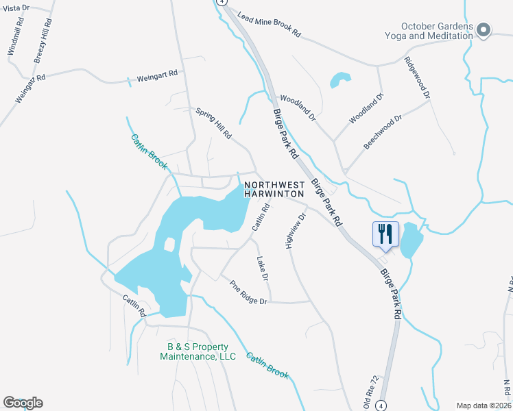 map of restaurants, bars, coffee shops, grocery stores, and more near 19 Catlin Road in Harwinton