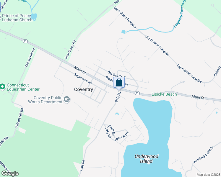 map of restaurants, bars, coffee shops, grocery stores, and more near 2478 Main Street in Coventry