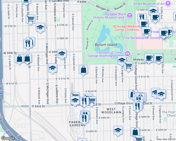 map of restaurants, bars, coffee shops, grocery stores, and more near in Chicago