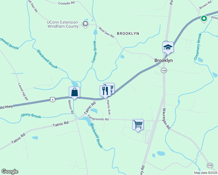 map of restaurants, bars, coffee shops, grocery stores, and more near 94 Hartford Road in Brooklyn