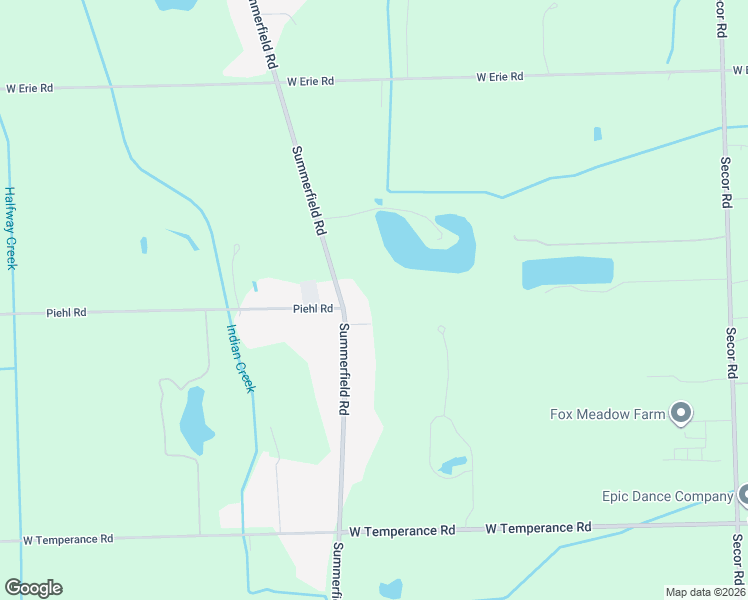 map of restaurants, bars, coffee shops, grocery stores, and more near 9410 Summerfield Road in Temperance