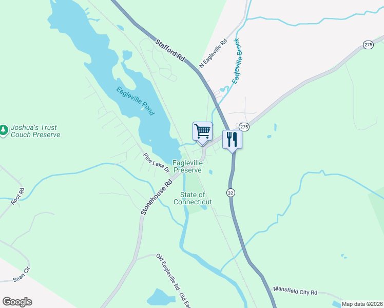 map of restaurants, bars, coffee shops, grocery stores, and more near 11 Old Mill Court in Mansfield