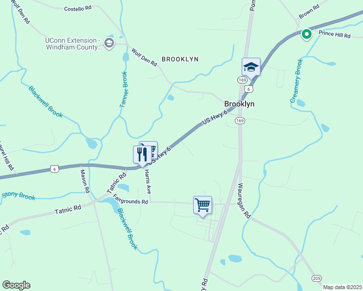 map of restaurants, bars, coffee shops, grocery stores, and more near 76 Hartford Road in Brooklyn