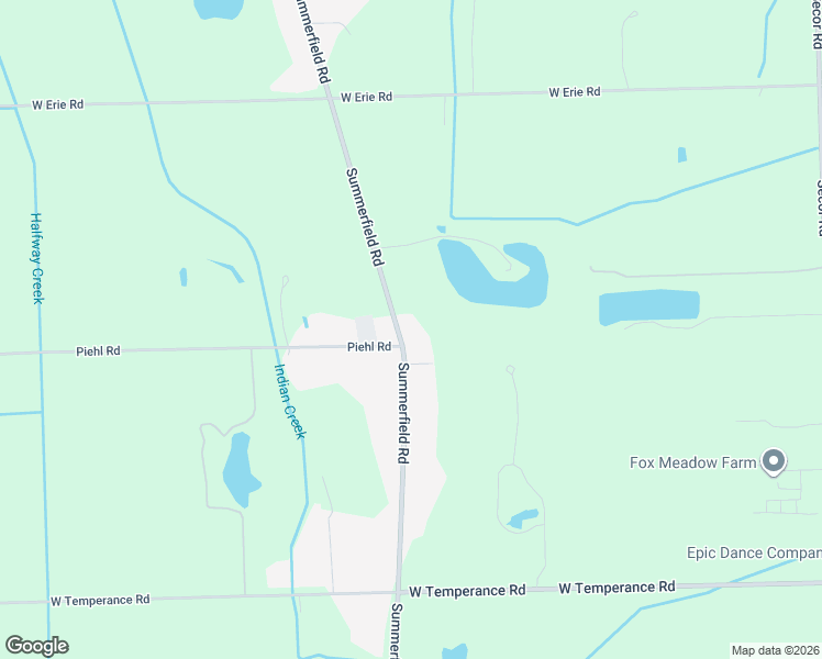 map of restaurants, bars, coffee shops, grocery stores, and more near 9410 Summerfield Road in Temperance