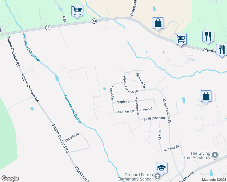 map of restaurants, bars, coffee shops, grocery stores, and more near 4 Swan Court in Cranston