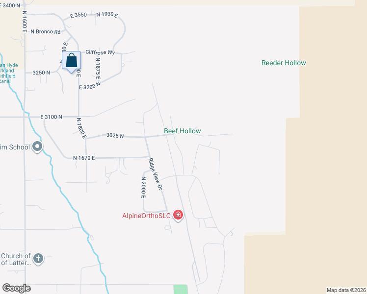 map of restaurants, bars, coffee shops, grocery stores, and more near 2970 North Mahogany Valley Road in North Logan