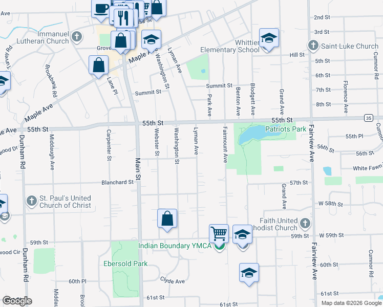 map of restaurants, bars, coffee shops, grocery stores, and more near 830 Kenyon Street in Downers Grove