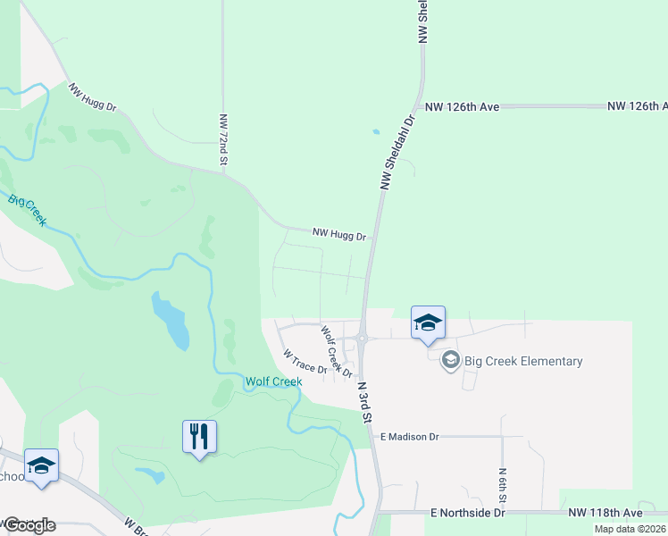 map of restaurants, bars, coffee shops, grocery stores, and more near 12370 Northwest Hugg Drive in Polk City