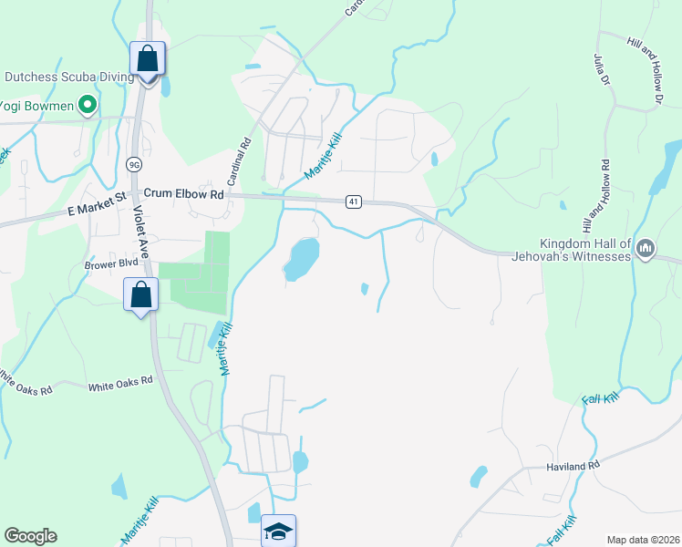 map of restaurants, bars, coffee shops, grocery stores, and more near 42 Crum Elbow Road in Hyde Park