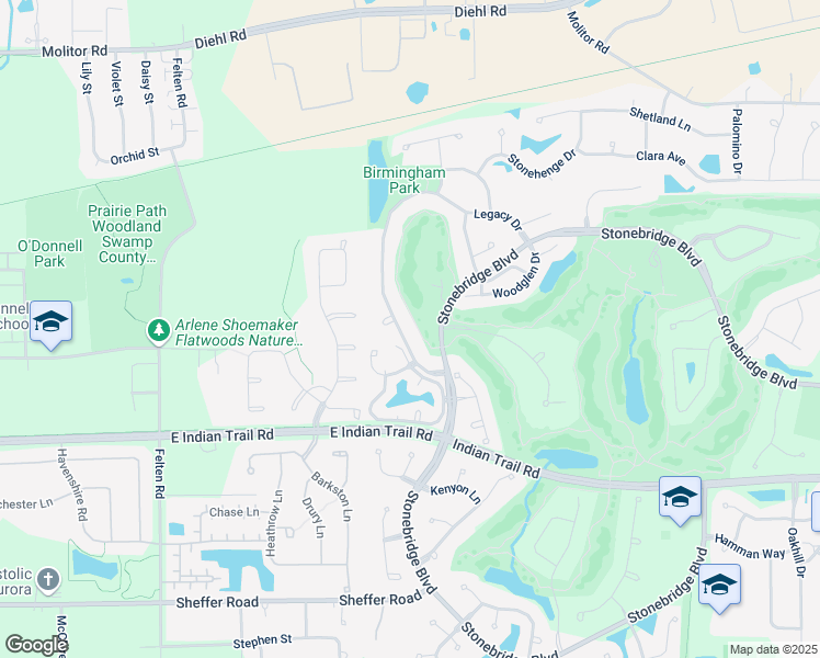 map of restaurants, bars, coffee shops, grocery stores, and more near 2329 Legacy Drive in Aurora