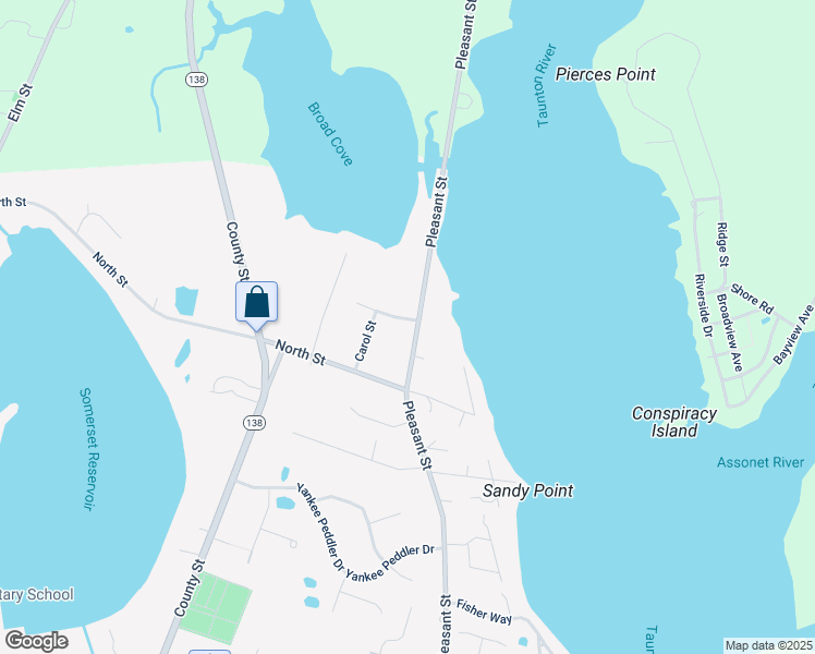 map of restaurants, bars, coffee shops, grocery stores, and more near 846 Pleasant Street in Somerset