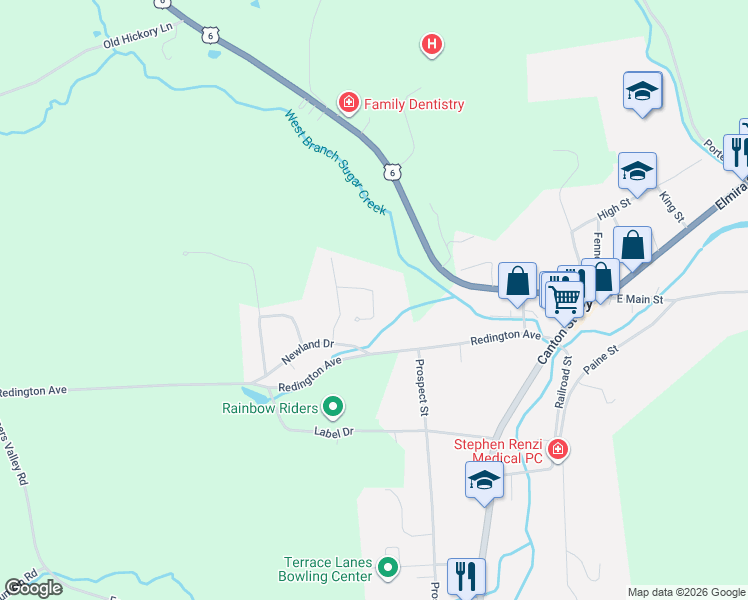 map of restaurants, bars, coffee shops, grocery stores, and more near 4-22 Edgewood Drive in Troy