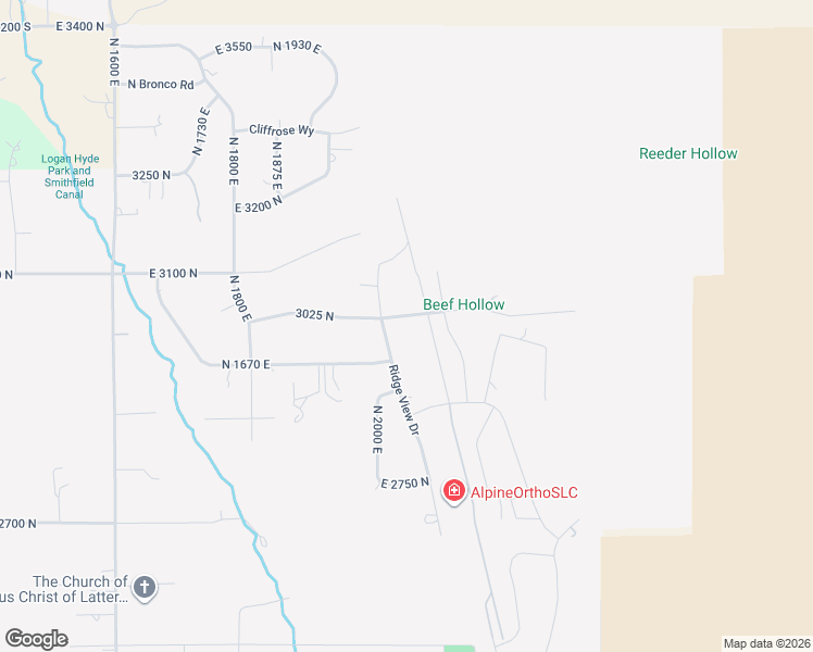 map of restaurants, bars, coffee shops, grocery stores, and more near 2078 3025 North in North Logan