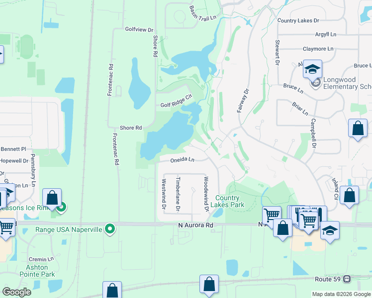 map of restaurants, bars, coffee shops, grocery stores, and more near 956 Genesse Court in Naperville