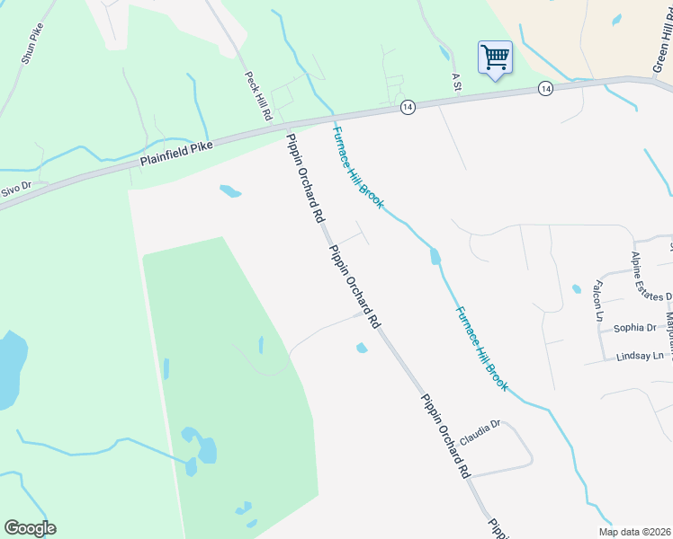 map of restaurants, bars, coffee shops, grocery stores, and more near 161 Pippin Orchard Road in Cranston