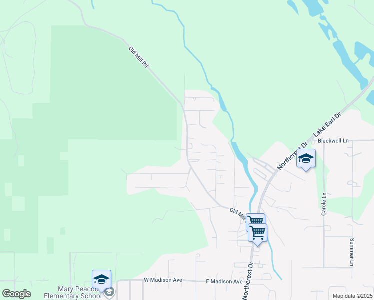 map of restaurants, bars, coffee shops, grocery stores, and more near 2238 Old Mill Road in Crescent City