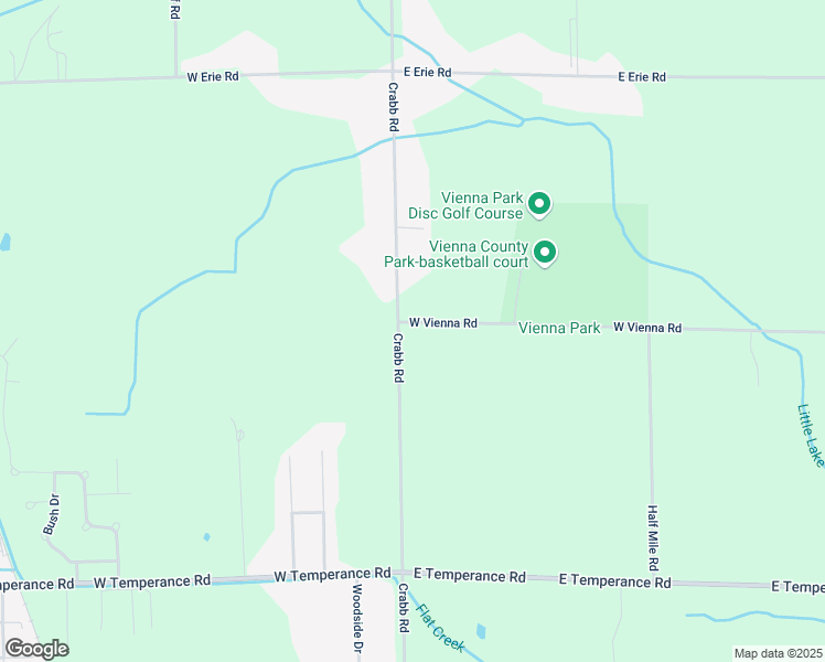 map of restaurants, bars, coffee shops, grocery stores, and more near 9380 Crabb Road in Temperance