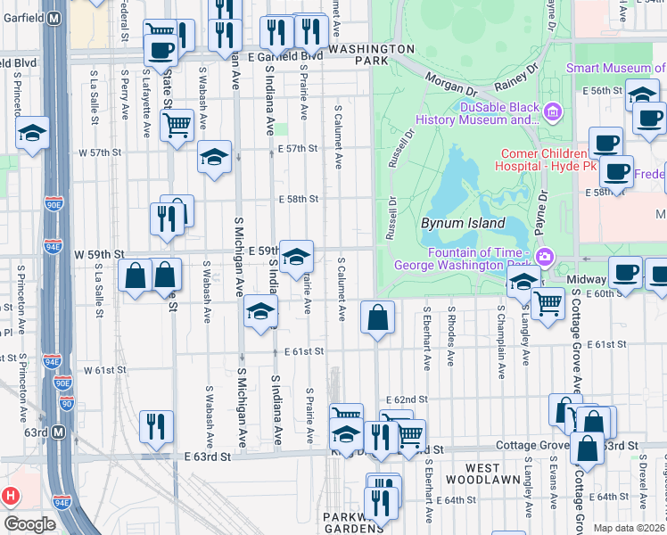 map of restaurants, bars, coffee shops, grocery stores, and more near in Chicago
