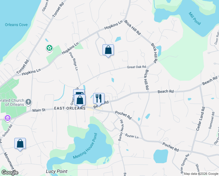 map of restaurants, bars, coffee shops, grocery stores, and more near 22 Nauset Farms Private Way in Orleans