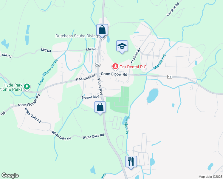 map of restaurants, bars, coffee shops, grocery stores, and more near 1082 Violet Avenue in Hyde Park