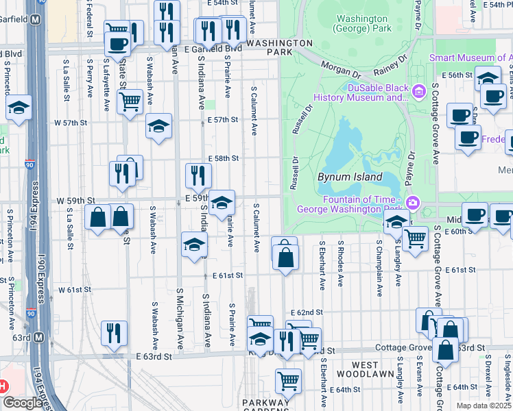 map of restaurants, bars, coffee shops, grocery stores, and more near in Chicago