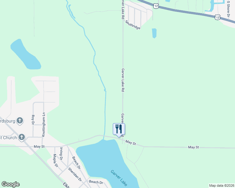 map of restaurants, bars, coffee shops, grocery stores, and more near 69635 Garver Road in Edwardsburg
